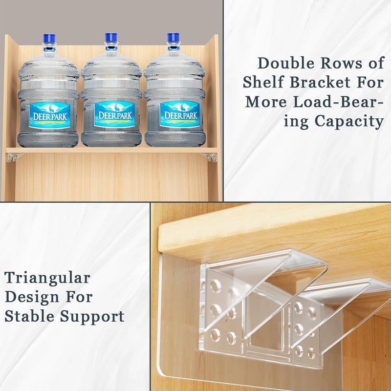 Jaxbo 12 Pcs Punch Free Shelf Support Peg，Self Adhesive Support Shelf Bracket，Strong Load Bearing for Shelves Kitchen Cabinet Book Closet - Image 3